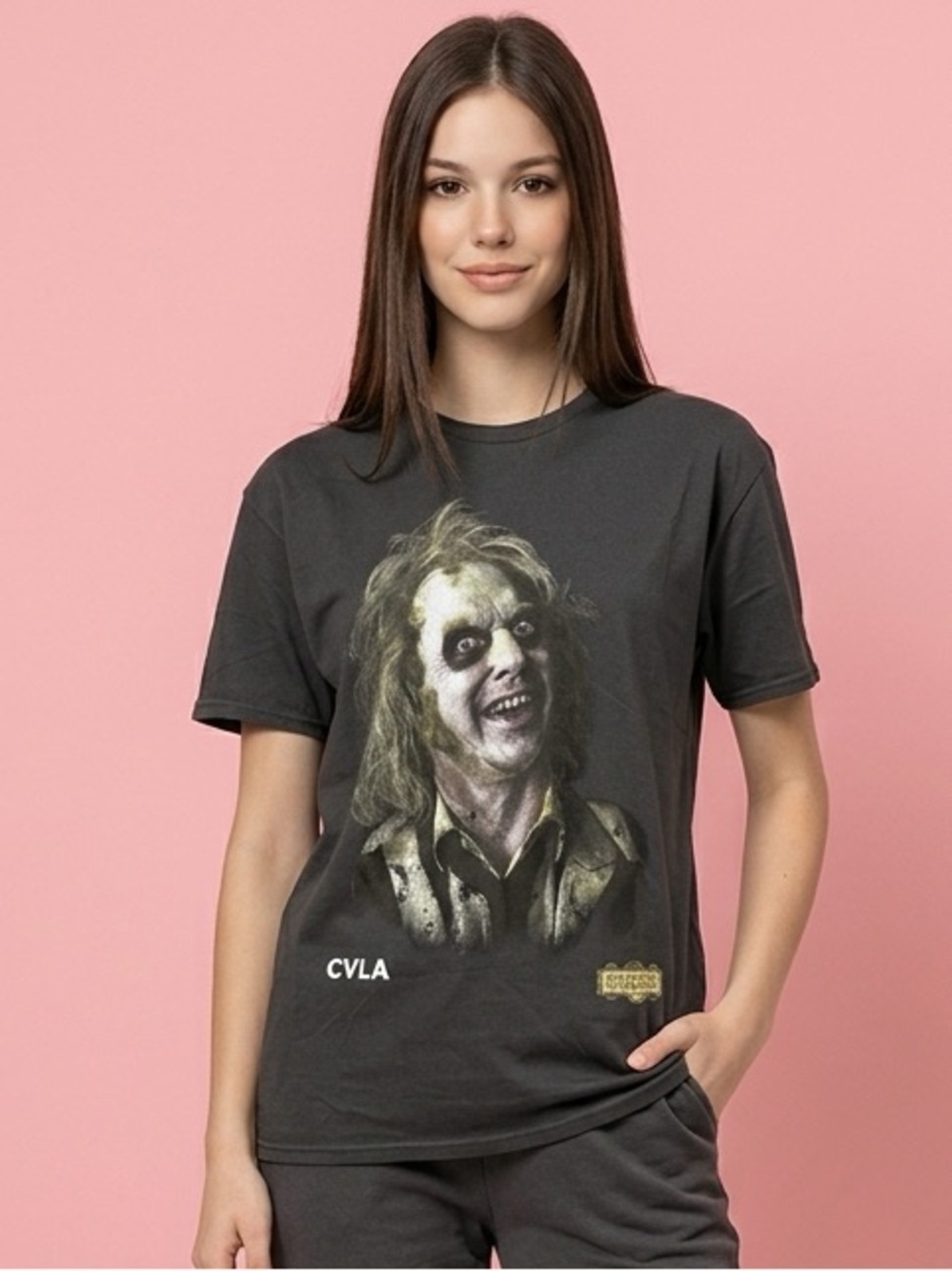 NWT Tilly's CVLA X BeetleJuice 2 Unisex Black Acid Wash Graphic T Shirt - Size M